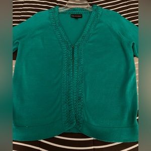 Dana Buchman size S short sleeved green cotton sweater
